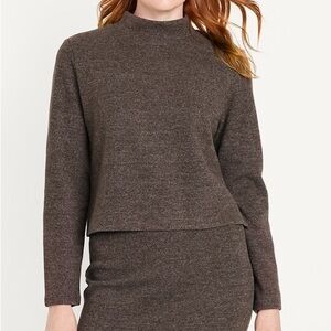 Old Navy French Rib Mock Sweater Brown